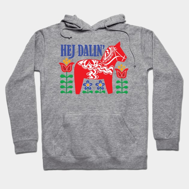 Swedish Dala Horse Hoodie by Woah there Pickle